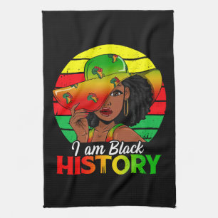 Ich bin schwarze Geschichte Afrikanisches Amerika Geschirrtuch