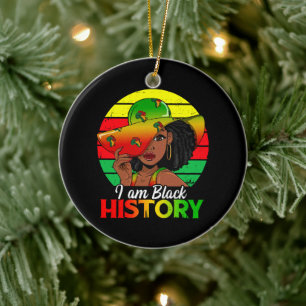 Ich bin schwarze Geschichte Afrikanisches Amerika Keramik Ornament
