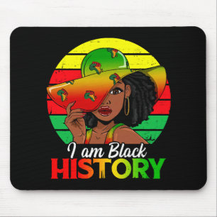 Ich bin Schwarze Geschichte Afrikanisches Amerika Mousepad