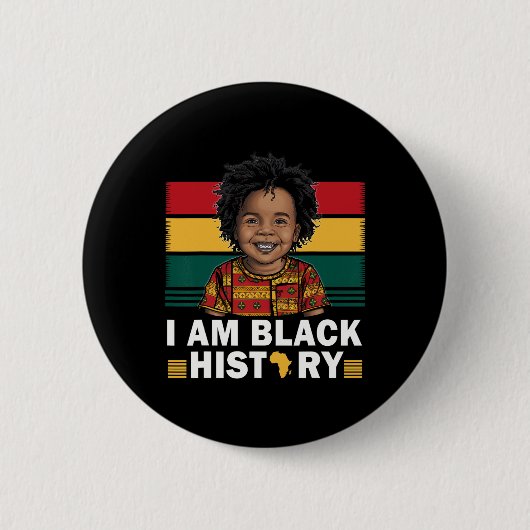 Ich bin schwarze Geschichte Afro Boy Little Melani Button (Vorderseite)