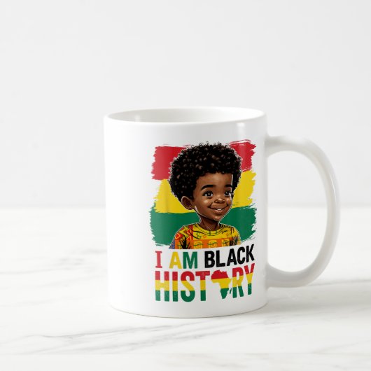 Ich bin schwarze Geschichte Afro Boy Little Melani Kaffeetasse (Rechts)