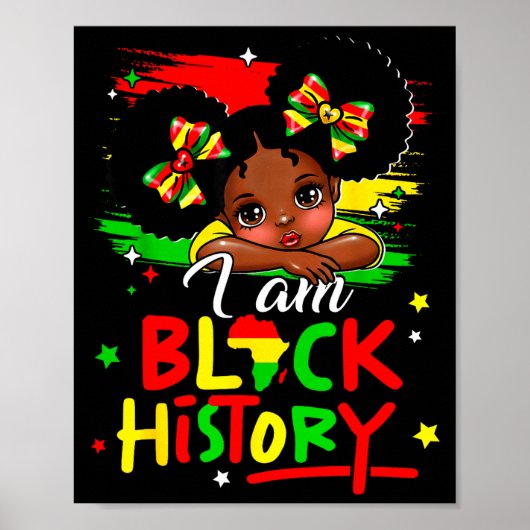 Ich bin Schwarze Geschichte Afro-Mädchen Little Me Poster (Vorne)