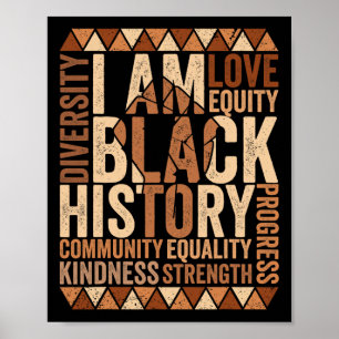 Ich bin Schwarze Geschichte Afroamerikanische Schw Poster