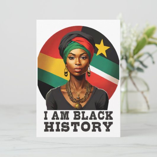 Ich bin schwarze Geschichte Einladung (Stehend Vorderseite)