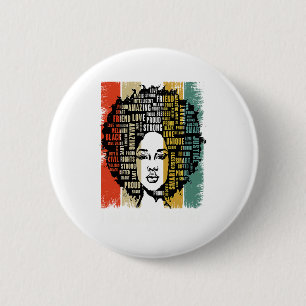 Ich bin Schwarze Geschichte Frauen Mädchen Schwarz Button