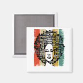Ich bin Schwarze Geschichte Frauen Mädchen Schwarz Magnet (Vorderseite/Rückseite)