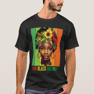 ICH BIN SCHWARZE GESCHICHTE Frauen Mädchen Schwarz T-Shirt