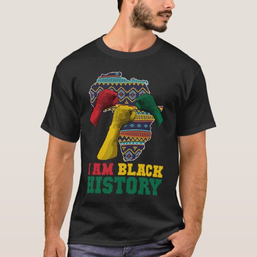 Ich bin schwarze Geschichte Hand Fist BHM BLM stol T-Shirt (Vorderseite)