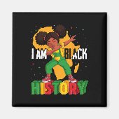 Ich bin schwarze Geschichte Kinder Mädchen Frauen  Magnet (Vorne)