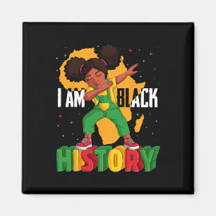 Ich bin schwarze Geschichte Kinder Mädchen Frauen  Magnet