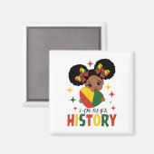 Ich bin schwarze Geschichte Kinder Mädchen Herz Sc Magnet (Vorderseite/Rückseite)