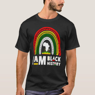 Ich bin schwarze Geschichte Melanin Frau Rainbow B T-Shirt