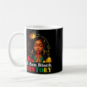 Ich bin schwarze Geschichte Monat Loc'd Girl Black Kaffeetasse (Links)