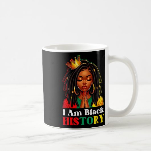 Ich bin schwarze Geschichte Monat Loc'd Girl Black Kaffeetasse (Rechts)
