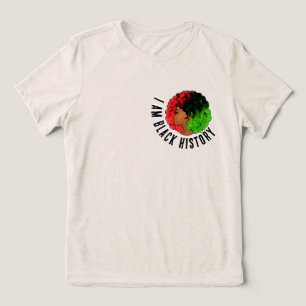 Ich bin schwarze Geschichte pan-afrikanische Flagg Tri-Blend Shirt