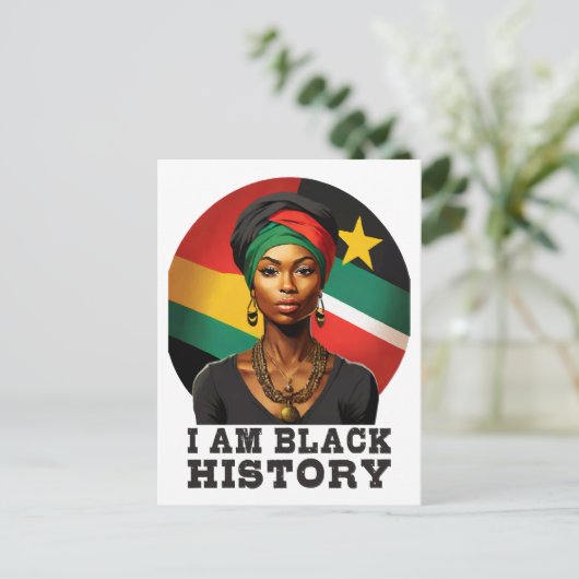 Ich bin schwarze Geschichte Postkarte (Stehend Vorderseite)