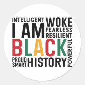 Ich bin schwarze Geschichte Runder Aufkleber (Vorderseite)