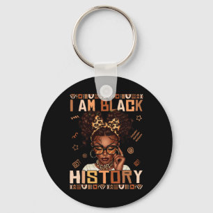 Ich bin schwarze Geschichte schwarze Frauen Afro H Schlüsselanhänger