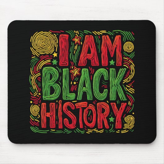 Ich bin schwarze Geschichte - schwarzer Aktivismus Mousepad (Vorne)