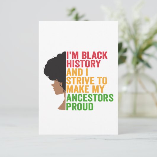 Ich bin schwarze Geschichte und ich versuche, Ankl Dankeskarte (Stehend Vorderseite)