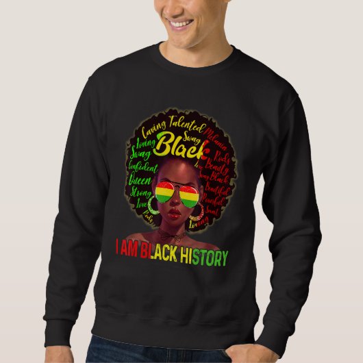 Ich bin schwarze Geschichtskönigin Melanin, Afrika Sweatshirt (Vorderseite)