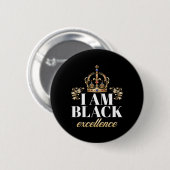 Ich bin schwarzer Exzellenz-König Afroamerikanisch Button (Vorne & Hinten)