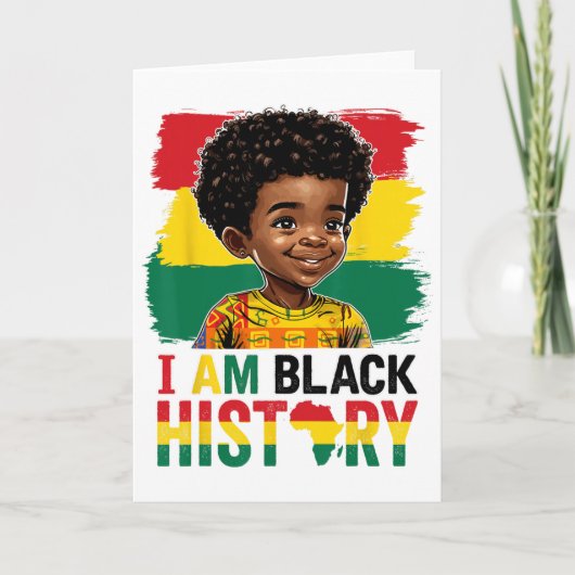 Ich bin Schwarzer Geschichte Afro-Junge Little Mel Karte (Vorderseite)