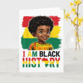 Ich bin Schwarzer Geschichte Afro-Junge Little Mel Karte (Gelbe Blume)