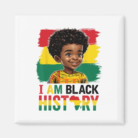 Ich bin Schwarzer Geschichte Afro-Junge Little Mel Magnet (Vorne)