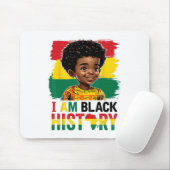 Ich bin Schwarzer Geschichte Afro-Junge Little Mel Mousepad (Mit Mouse)