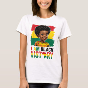 Ich bin Schwarzer Geschichte Afro-Junge Little Mel T-Shirt