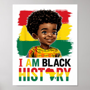 Ich bin Schwarzer Geschichts-Afro-Junge Little Mel Poster