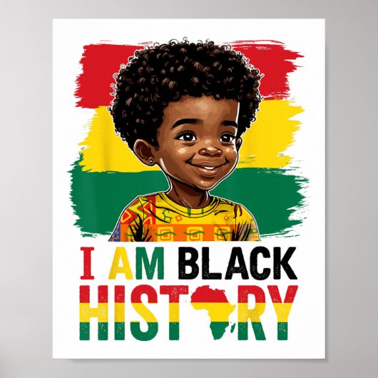 Ich bin Schwarzer Geschichts-Afro-Junge Little Mel Poster (Vorne)