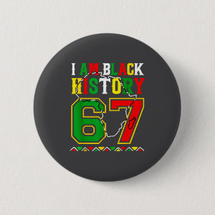 Ich bin Schwarzer Geschichtsmonat 67 Meme Afroamer Button