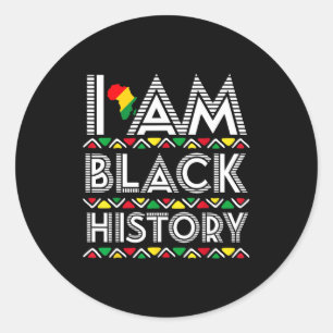 Ich bin Schwarzer Geschichtsmonat Afrika Aborigina Runder Aufkleber