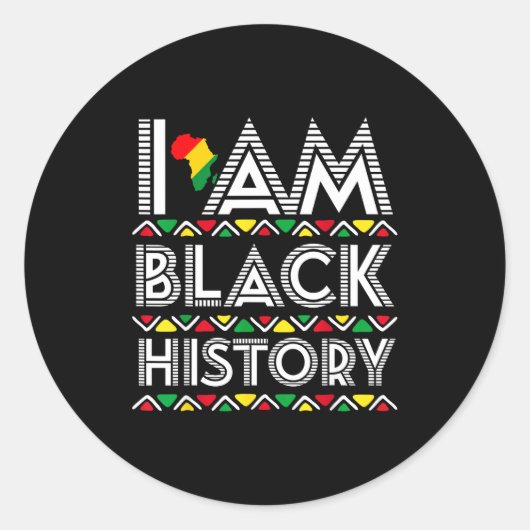 Ich bin Schwarzer Geschichtsmonat Afrika Aborigina Runder Aufkleber (Vorderseite)