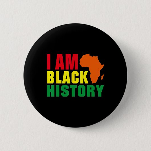 Ich bin Schwarzer Geschichtsmonat Afrika Grafik Button (Vorderseite)