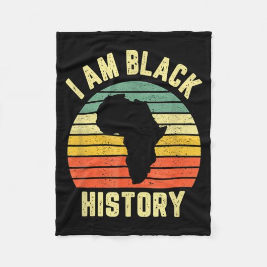 Ich bin Schwarzer Geschichtsmonat Afro Afrikanisch Fleecedecke (Vorderseite)