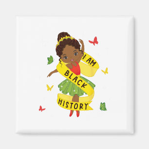 Ich bin Schwarzer Geschichtsmonat Afro Afrikanisch Magnet