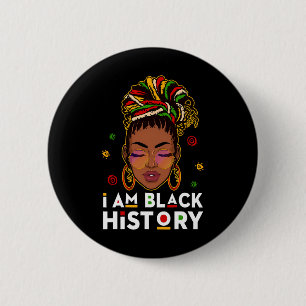 Ich bin Schwarzer Geschichtsmonat Afroamerikanisch Button