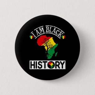 Ich bin Schwarzer Geschichtsmonat Afroamerikanisch Button