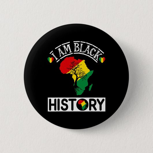 Ich bin Schwarzer Geschichtsmonat Afroamerikanisch Button (Vorderseite)