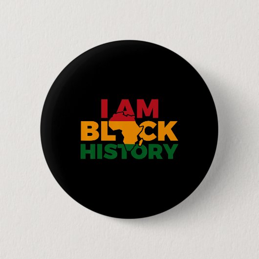 Ich bin Schwarzer Geschichtsmonat Afroamerikanisch Button (Vorderseite)
