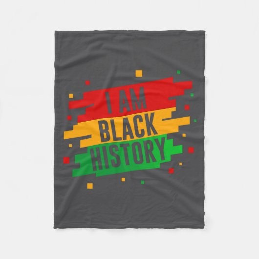Ich bin Schwarzer Geschichtsmonat Afroamerikanisch Fleecedecke (Vorderseite)