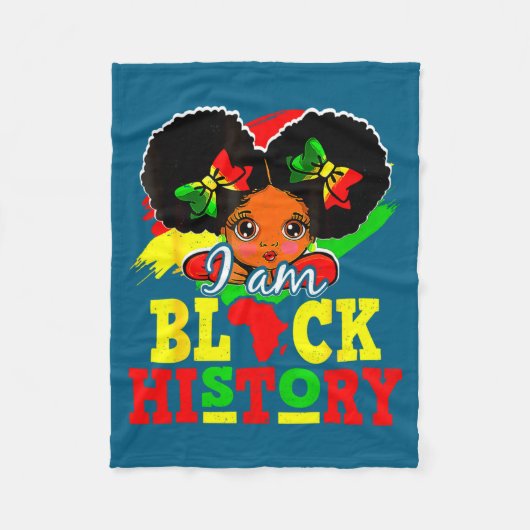 Ich bin Schwarzer Geschichtsmonat Afroamerikanisch Fleecedecke (Vorderseite)