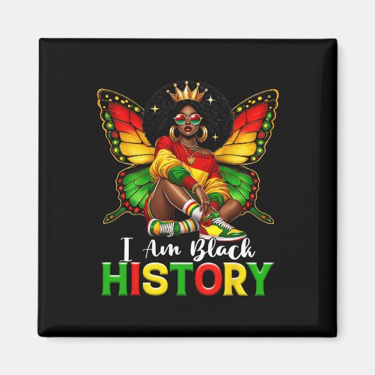 Ich bin Schwarzer Geschichtsmonat Afroamerikanisch Magnet (Vorne)