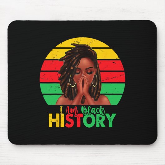 Ich bin Schwarzer Geschichtsmonat Afroamerikanisch Mousepad (Vorne)