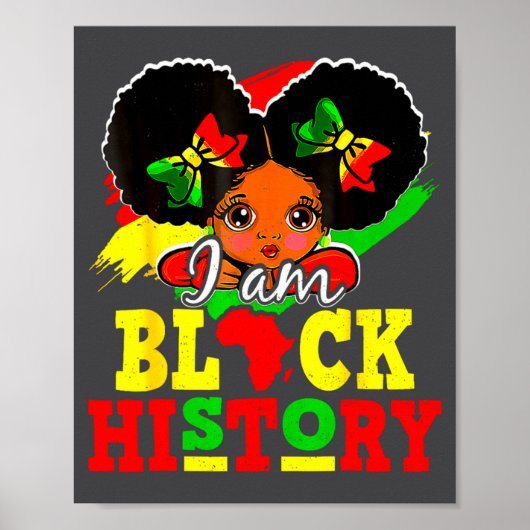 Ich bin Schwarzer Geschichtsmonat Afroamerikanisch Poster (Vorne)