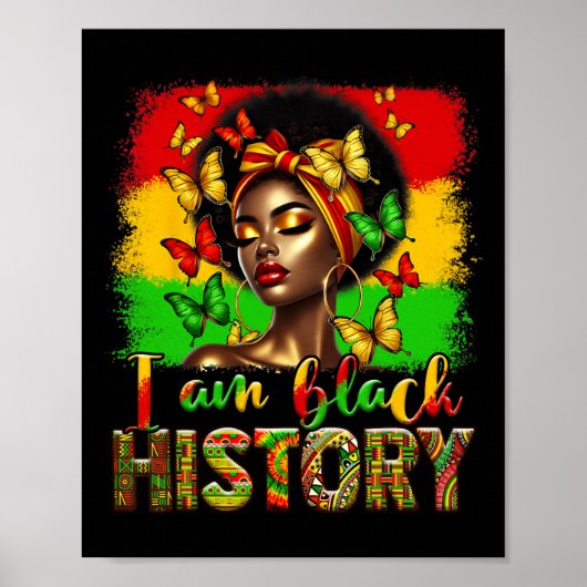Ich bin Schwarzer Geschichtsmonat Black Melanin Af Poster (Vorne)