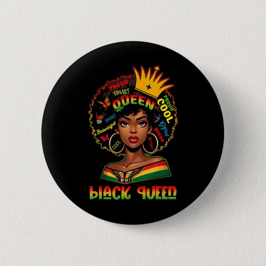 Ich bin Schwarzer Geschichtsmonat Frauen Mädchen A Button (Vorderseite)